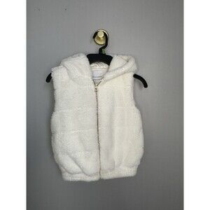 Janie And Jack White Winter Vest Sz 5-6 Cozy Outdoors Winter